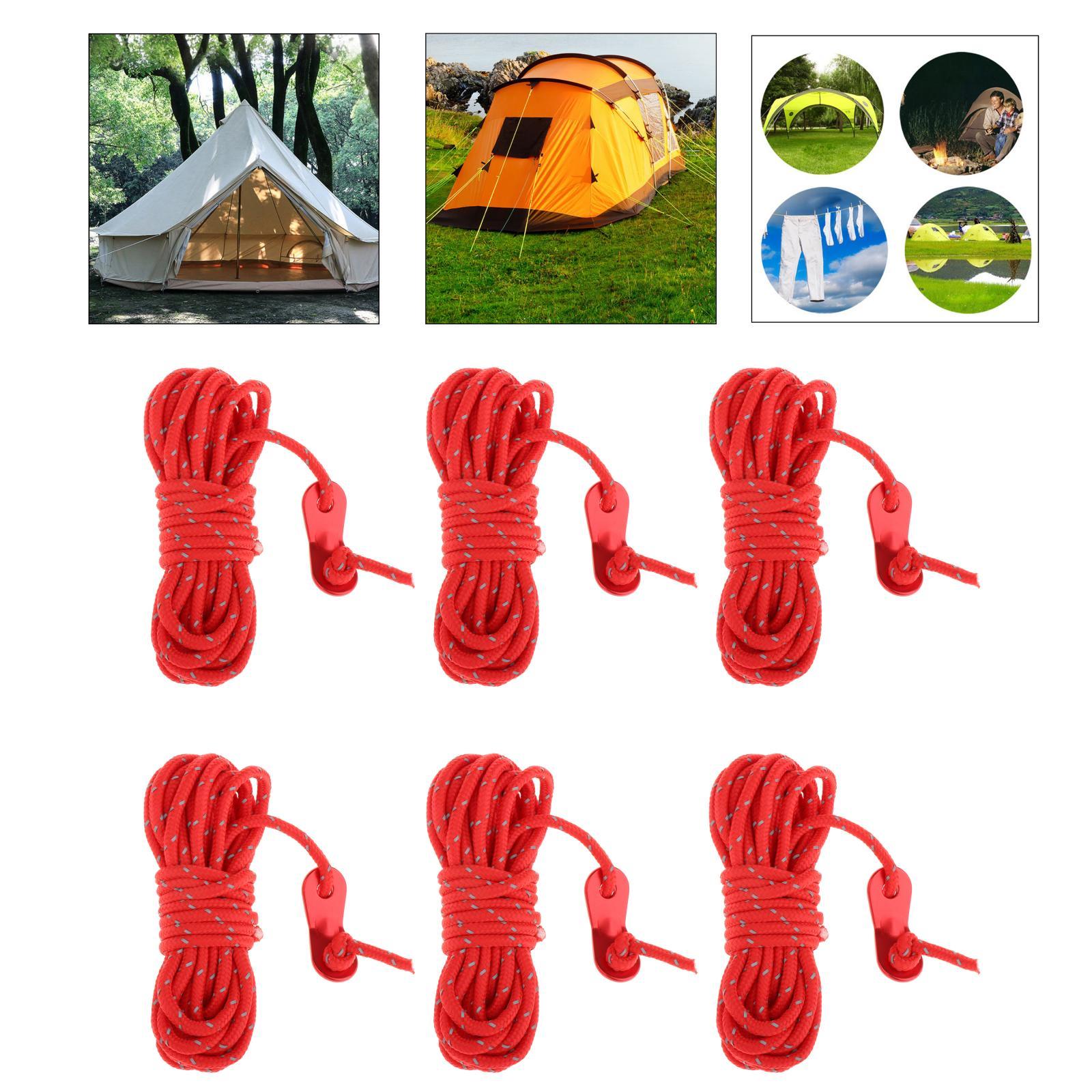 Cheap Goat Tents 4mm Credits Tent Rope Reflective with 2  Clamp,  Light Tent String for Camping Hiking Backpack   